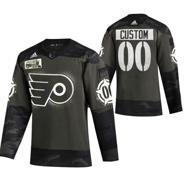 Philadelphia Flyers Trikot #00 Benutzerdefinierte Camo 2021 Military Night Authentic Limited